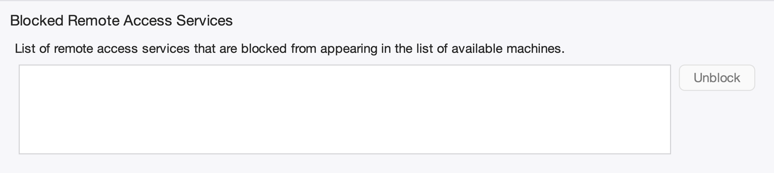 Blocked Access Services Screenshot