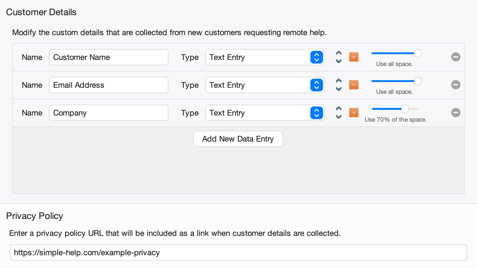Customer Details Screenshot