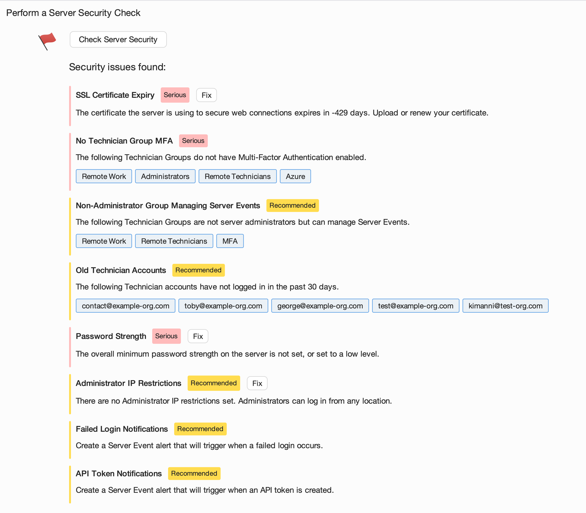 Security Audit Screenshot