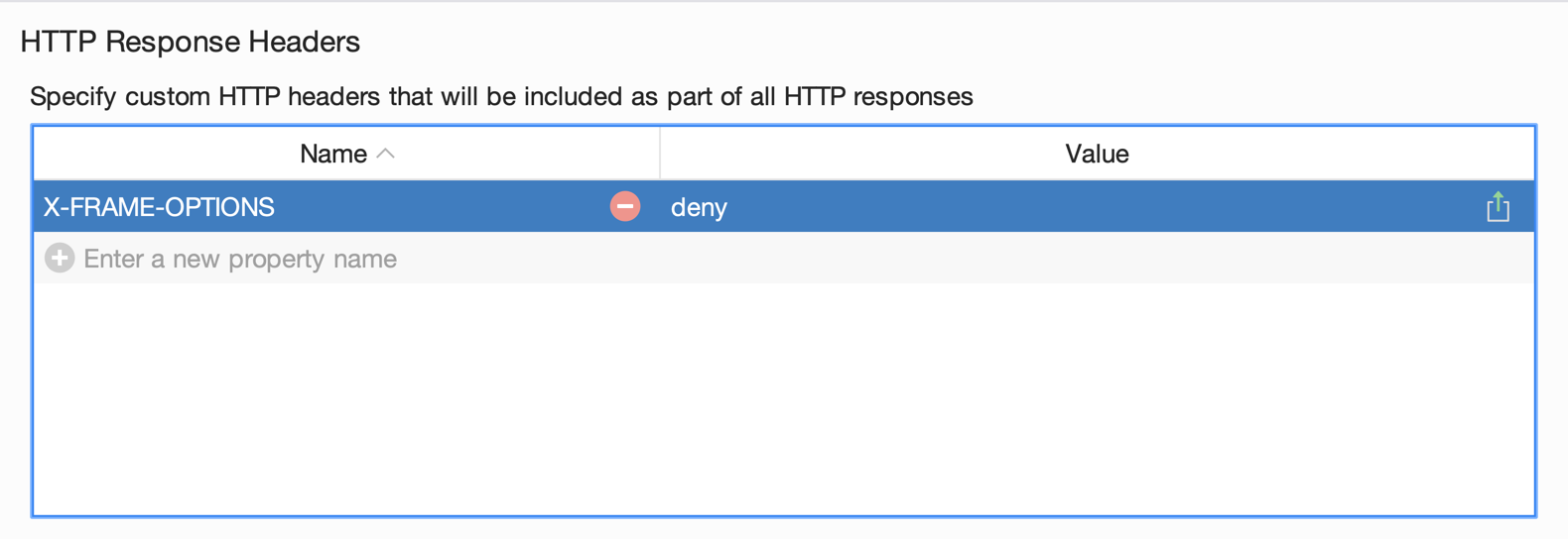 HTTP Response Headers Screenshot